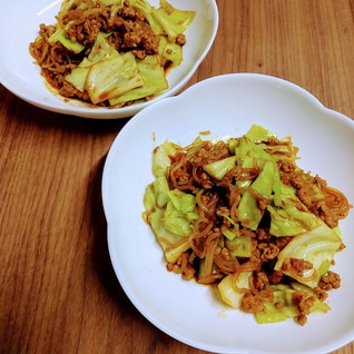 甘めの味でご飯がすすむ！麻婆キャベツ